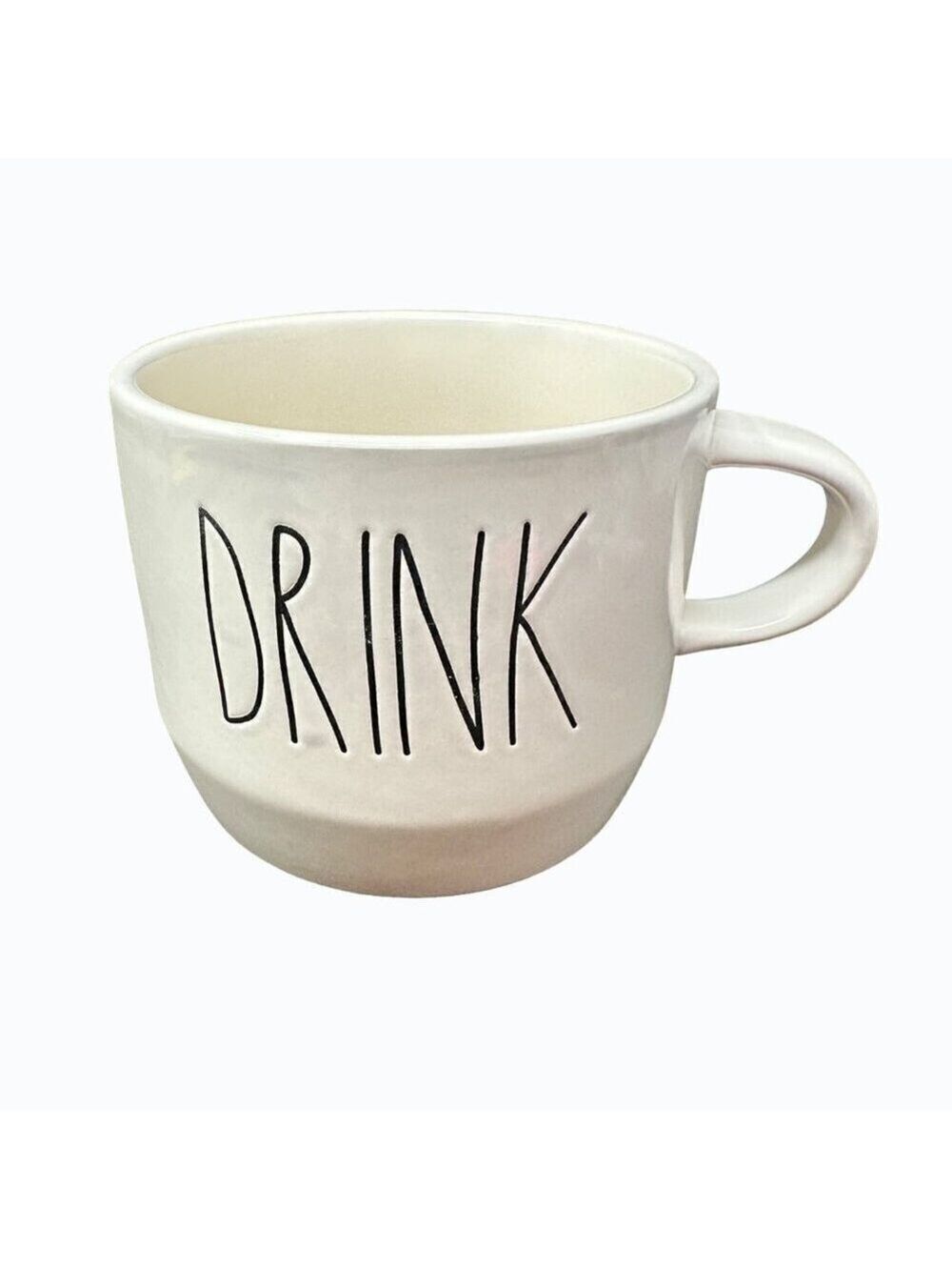 Rae Dunn DRINK Cappuccino Mug Wide Ceramic Large Coffee Cup Magenta LL Gift
